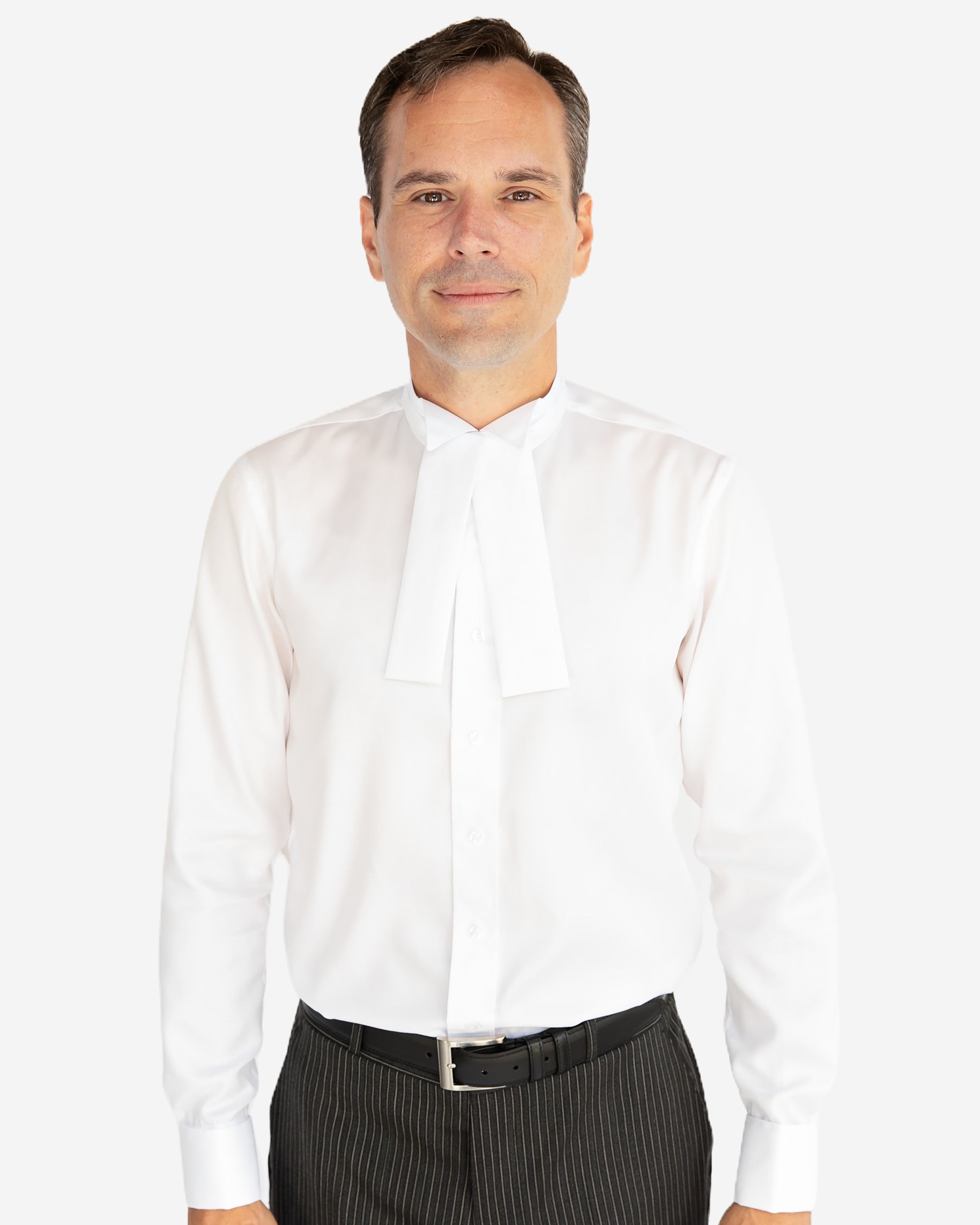 Men's barristers court shirt side profile - Canadian legal attire