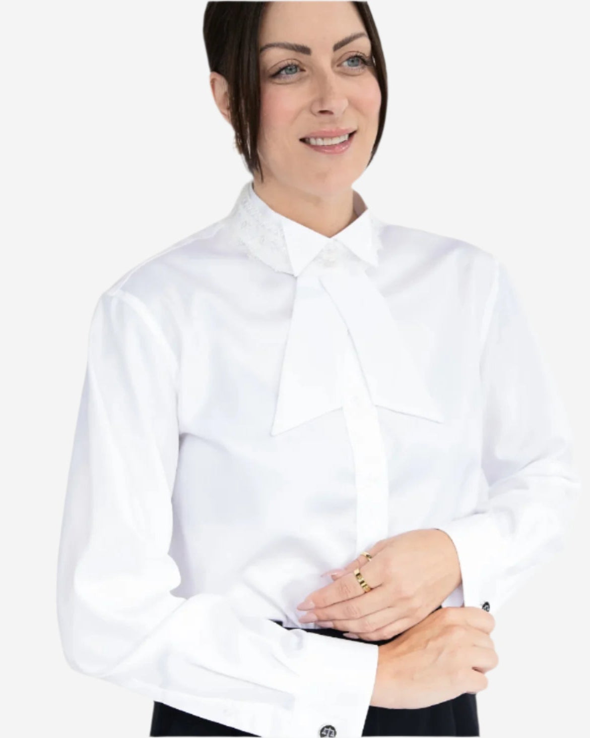 Premium cotton court shirt with wing collar - women's legal attire