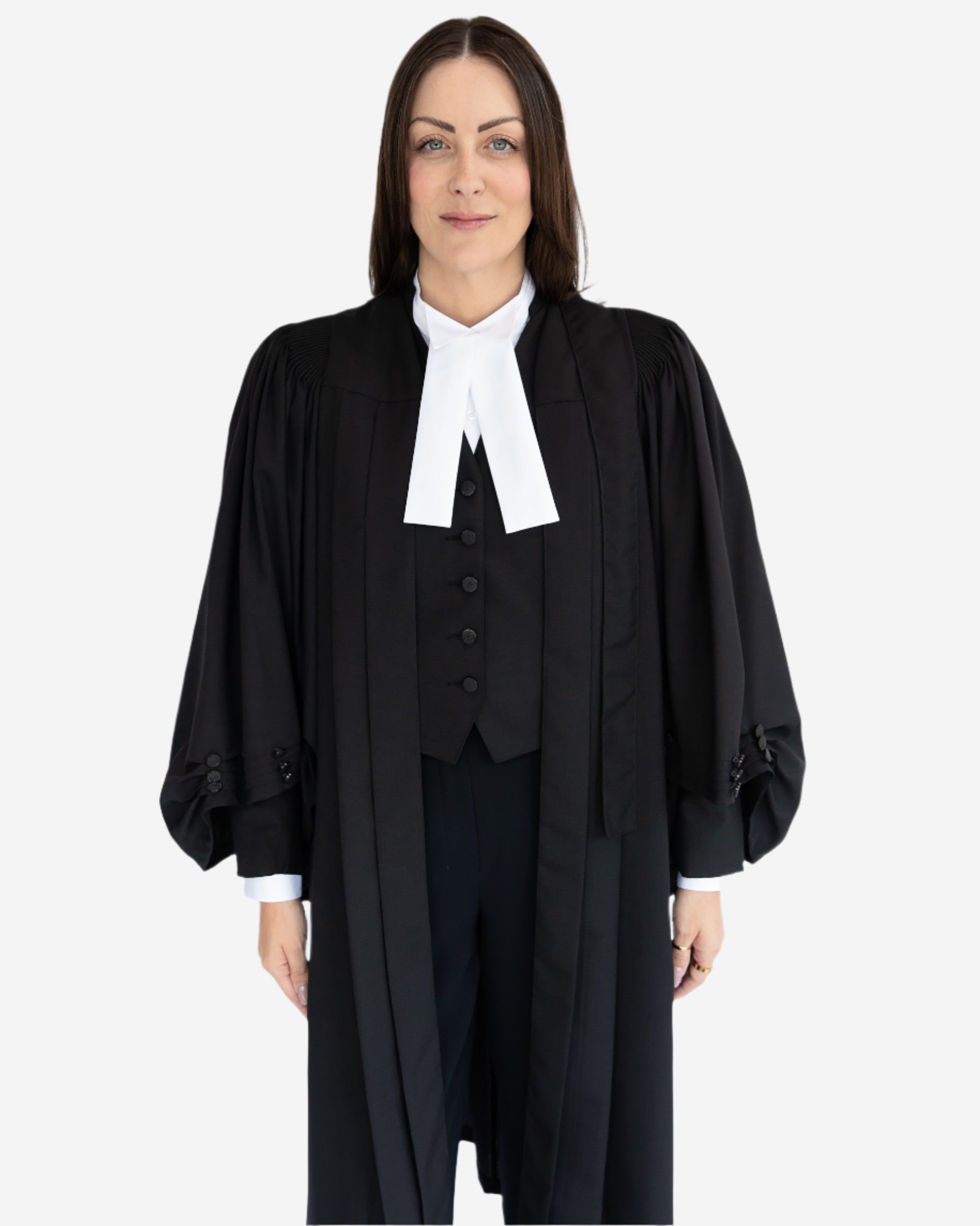Women's Call to the Bar package - complete barrister robe, waistcoat, court shirt and tabs