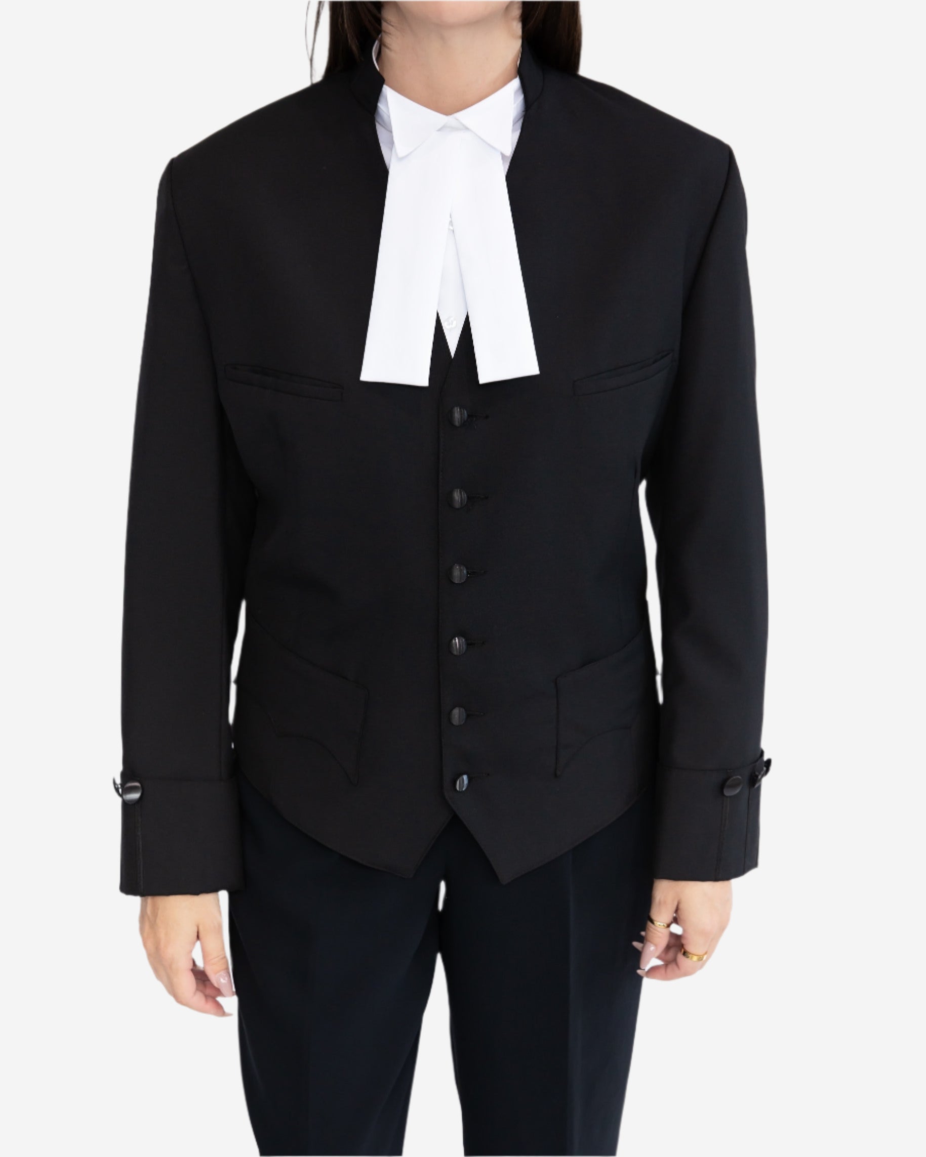 Women's KC silk robe and wool waistcoat - King's Counsel attire Canada
